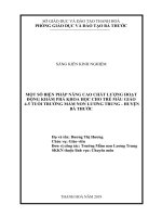 Một số biện pháp nâng cao chất lượng hoạt động khám phá khoa học cho trẻ mẫu giáo 4 5 tuổi trường mâm non lương trung, huyện bá thước 
