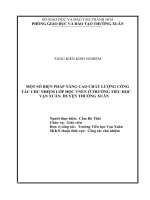 Một số biện pháp nâng cao chất lượng công tác chủ nhiệm lớp học VNEN ở trường tiểu học vạn xuân, huyện thường xuân 