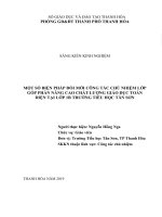 Một số biện pháp đổi mới công tác chủ nhiệm lớp góp phận nâng cao chất lượng giáo dục toàn diện tại lớp 1b trường tiểu học tân sơn  