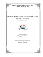 ỨNG DỤNG TRÒ CHƠI NHẰM NÂNG CAO CHẤT LƯỢNG dạy học TOÁN lớp 3 