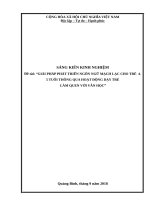 GIẢI PHÁP PHÁT TRIỂN NGÔN NGỮ MẠCH lạc CHO TRẺ 4  5 TUỔI THÔNG QUA HOẠT ĐỘNG dạy TRẺ làm QUEN với văn học 