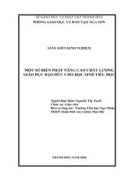 Một số biện pháp nâng cao chất lượng giáo dục đạo đức cho học sinh tiểu học  