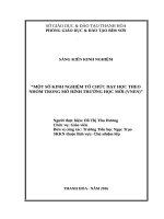 Một số kinh nghiệm tổ chức dạy học theo nhóm trong mô hình trường tiểu học mới (VNEN) 