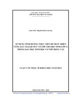 Sử dụng tình huống thực tiễn để phát triển năng lực giải quyết vấn đề cho học sinh lớp 11 trong dạy học sinh học cơ thể động vật (Luận văn thạc sĩ)