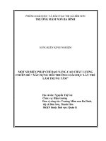 Một số biện pháp chỉ đạo nâng cao chất lượng chuyên đề xây dựng môi trường giáo dục lấy trẻ làm trung tâm 