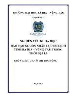 Đào tạo nguồn nhân lực du lich tỉnh bà rịa   vũng tàu trong thời đại 4 