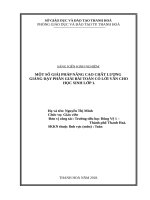 Một số giải pháp nâng cao chất lượng giảng dạy phần giải toán có lời văn cho học sinh lớp 1 