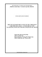 Một số giải pháp rèn luyện nề nếp, thói quen cho trẻ mẫu giáo 3 4 tuổi trung tâm tại trường mầm non thành lâm huyện bá thước 