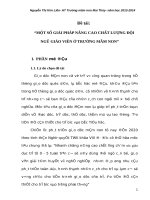 MỘT số GIẢI PHÁP NÂNG CAO CHẤT LƯỢNG đội NGŨ GIÁO VIÊN ở TRƯỜNG mầm NON 