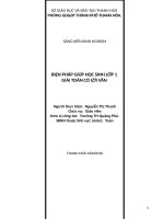 Biện pháp giúp học sinh lớp 1 giải toán có lời văn 