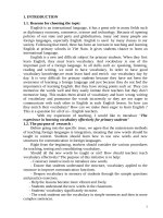 The experience in teaching vocabulary effectively for primary studens  