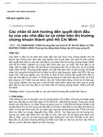  quyết định đầu tư của các nhà đầu tư cá nhân trên thị trường chứng khoán 