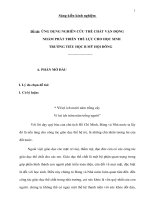 ỨNG DỤNG NGHIÊN cứu THỂ CHẤT vận ĐỘNG NHẰM PHÁT TRIỂN THỂ lực CHO học SINH 