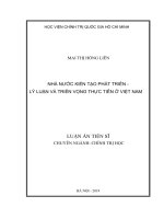 Nhà nước kiến tạo phát triển   lý luận và triển vọng thực tiễn ở việt nam 