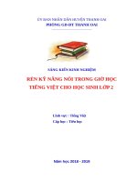 RÈN kỹ NĂNG nói TRONG GIỜ học TIẾNG VIỆT CHO học SINH lớp 2 