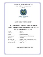 Một số giải pháp marketing nhằm nâng cao hiệu quả kinh doanh tại trung tâm bồi dưỡng văn hoá lan anh 