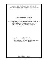 Biện pháp nâng cao chất lượng giảng dạy môn thể dục cho học sinh lớp 1a trường tiểu học lương ngoại 