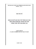 Đánh giá kết quả học tập trong dạy học môn công nghệ bậc trung học phổ thông theo tiếp cận năng lực 