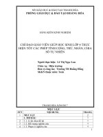 Chỉ đạo giáo viên giúp học sinh lớp 4 thực hiện tốt các phép tính cộng, trừ, nhân, chia số tự nhiên 