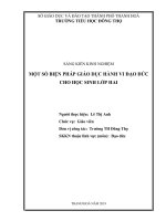 Một số biện pháp giáo dục hành vi đạo đức cho học sinh lớp 2 