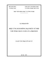 Hiệu ứng đám đông đại phân tử đối với tính chất cuốn của protein 