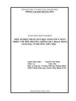 Một số biện pháp giúp học sinh lớp 4 thân thiện với môi trường thông qua hoạt động giáo dục ở trường tiểu học  