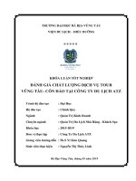 Đánh giá chất lượng dịch vụ tour vũng tàu   côn đảo tại công ty du lịch ATZ (khoá luận tốt nghiệp) 