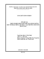 Một số biện pháp giúp trẻ 24   36 tháng tuổi hứng thú với hoạt động âm nhạc ở trường MN trung sơn 