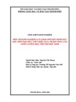 Một số kĩ năng lựa chọn phương pháp dạy học môn đạo đức lớp 3 hiệu quả nhằm nâng cao chất lượng học tập cho học sinh  