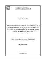 Ảnh hưởng của thông tin kế toán trên báo cáo tài chính ñến tỷ suất sinh lời của cổ phiếu của các công ty niêm yết trên sở giao dịch chứng khoán thành phố hồ chí minh 