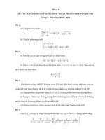 Tổng hợp đề thi tuyển sinh lớp 10 chuyên năm học 2019   2020(phần 1)