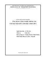Ứng dụng công nghệ thông tin vào dạy đạo đức cho học sinh lớp 1 