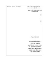 Nghiên cứu phát triển kỹ thuật QuEchERS GC MS   3 SIM để phân tích đồng thời dư lượng hóa chất bảo vệ thực vật trong đất 