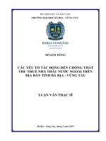 Các yếu tố tác động đến thất thu thuế nhà thầu nước ngoài trên địa bàn tỉnh bà rịa  vũng tàu (luận văn thạc sĩ) 
