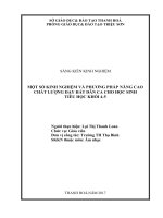 Một số kinh nghiệm và phương pháp nâng cao chất lượng dạy hát dân ca cho học sinh tiểu học khối 4   5 