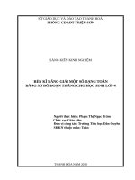 Rèn kĩ năng giải một số dạng toán bằng sơ đồ đoạn thẳng cho học sinh lớp 4 