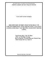 ĐỔI mới một số BIỆN PHÁP SINH HOẠT tổ CHUYÊN KHỐI mẫu GIÁO NHẰM NÂNG CAO CHẤT LƯỢNG GIÁO dục tại TRƯỜNG mầm NON THÀNH công 