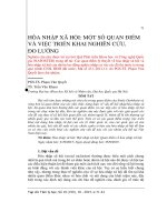 Hòa nhập xã hội một số quan điểm và việc triển khai nghiên cứu, đo lường 