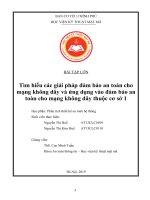 Tìm hiểu các giải pháp đảm bảo an toàn cho mạng không dây và ứng dụng vào đảm bảo an toàn cho mạng không dây thuộc cơ sở 1