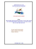 MỘT số BIỆN PHÁP đảm bảo vệ SINH AN TOÀN THỰC PHẨM các CHẤT DINH DƯỠNG, NHẰM NÂNG CAO CHẤT LƯỢNG bữa ăn CHO TRẺ mầm NON 