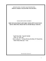 Một số giải pháp giúp học sinhlowps 5 giải toán bằng phương pháp dùng sơ đồ đoạn thẳng 