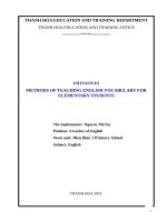 Methods of teaching english vocabulary for elementery students 