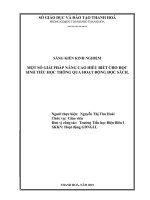 Một số biện pháp nâng cao hiểu biết cho học sinh thông qua hoạt động đọc sách  