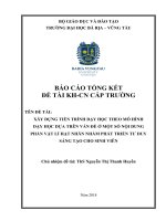 Xây dựng tiến trình dạy học theo mô hình dạy học dựa trên vấn đề ở một số nội dung phần vật lý hạt nhân nhằm phát triển tư duy sáng tạo cho sinh viên 
