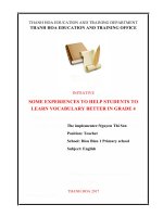 Some experiences to help students to learn vocabulary better in grade 4 