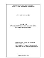 Các giải pháp giáo dục kĩ năng sống cho học sinh tiểu học 