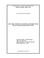 Dạy học truyền cảm hứng cho học sinh hoàn thành chậm môn toán 