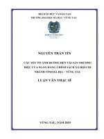 Các yếu tố ảnh hưởng đến tài sản thương hiệu của ngân hàng chính sách xã hội chi nhánh tỉnh bà rịa   vũng tàu (luận văn thạc sĩ) 