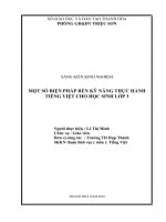 Một số biện pháp rèn kĩ năng thực hành tiếng việt cho học sinh lớp 3 