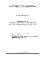 Một số biện pháp giúp học sinh giữ vở sạch  viết chữ đẹp ở lớp 1e trường tiểu học thị trấn thường xuân 